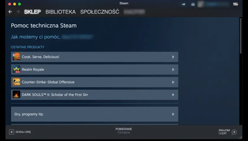 Pomoc techniczna Steam: jak naprawić grę na Steam? Wybierz grę z listy lub kliknij "Gry, programy itp.