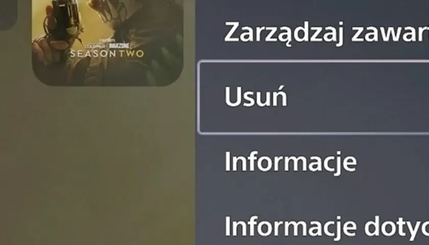 Ekran gry z opcją "Usuń" - jak usunąć dane gry z Google Play.