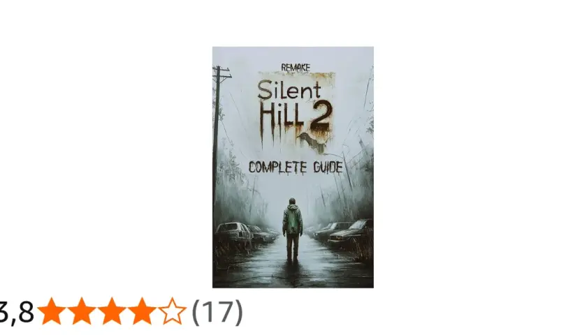 Okładka poradnika do Silent Hill 2 Enhanced Edition. Samotna postać na tle opuszczonego miasta i samochodów.